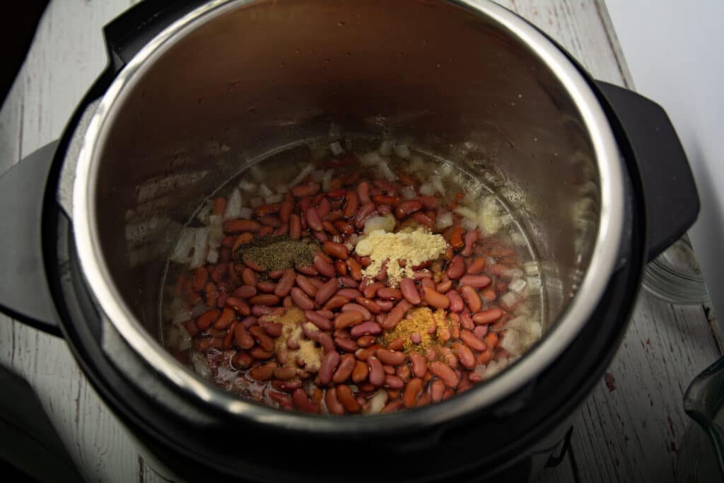 Ingredients for red beans in the Instant Pot