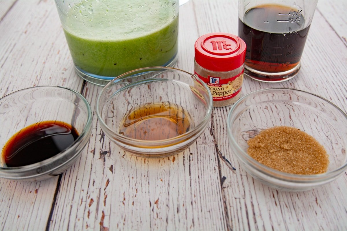 Marinade ingredients on a table