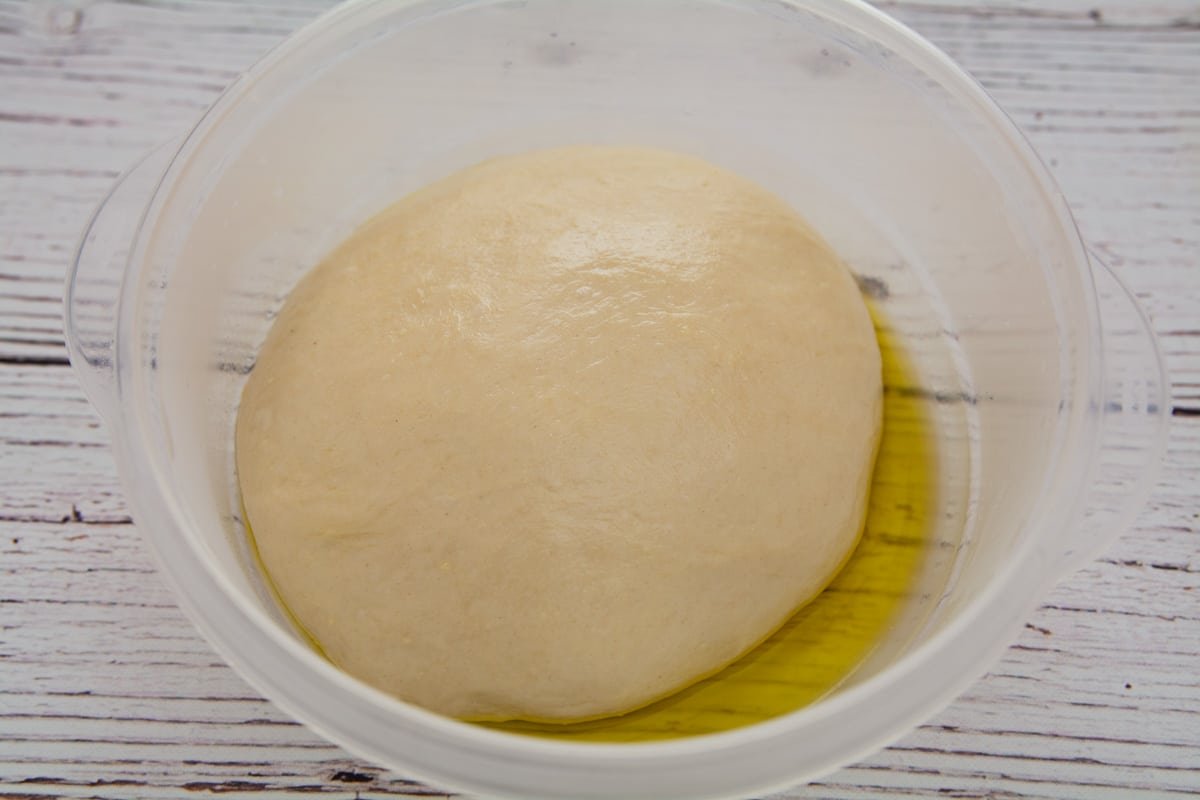 Pizza dough in a bowl