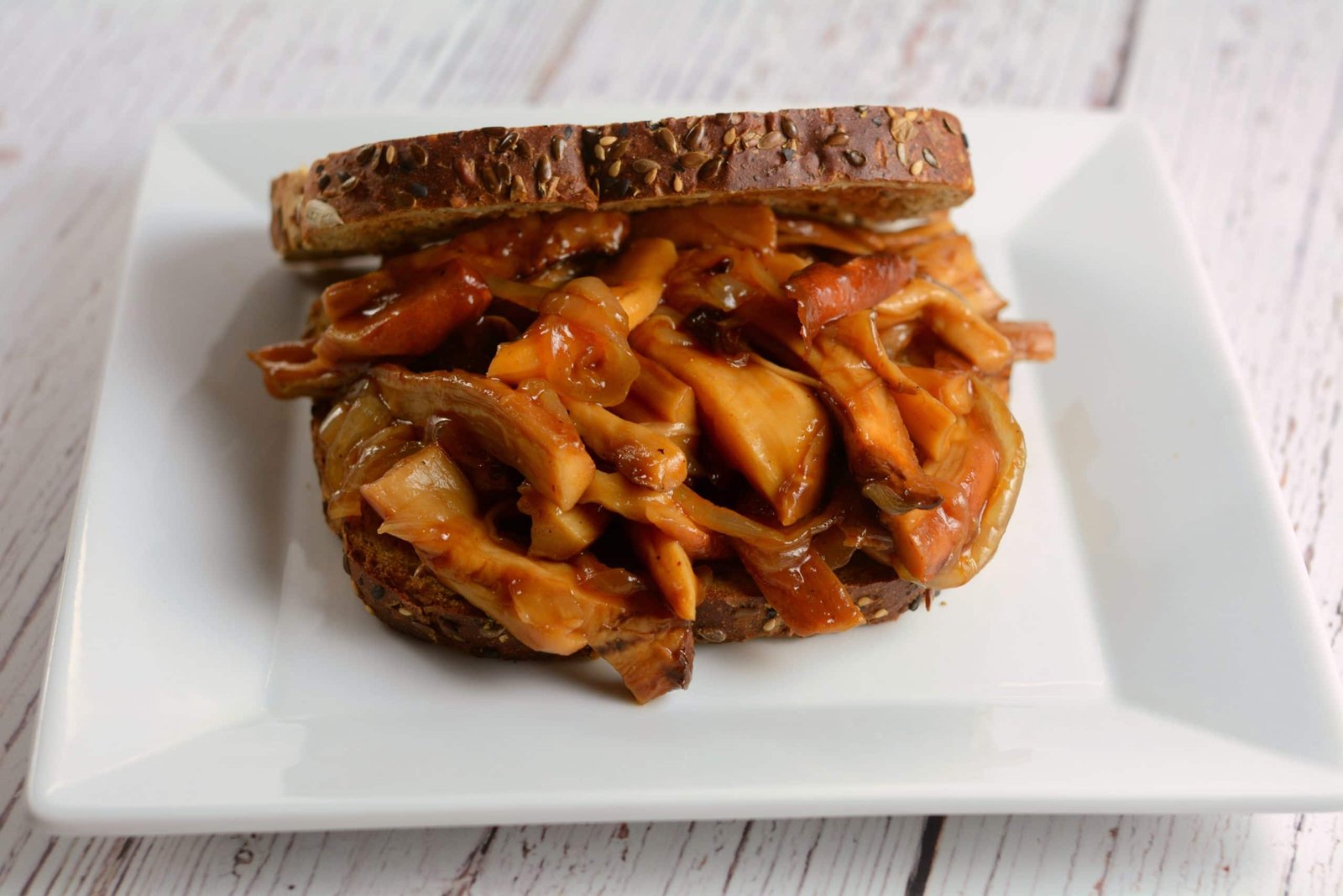 Pulled King Oyster Mushroom Sandwich