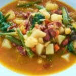A bowl of vegetable soup