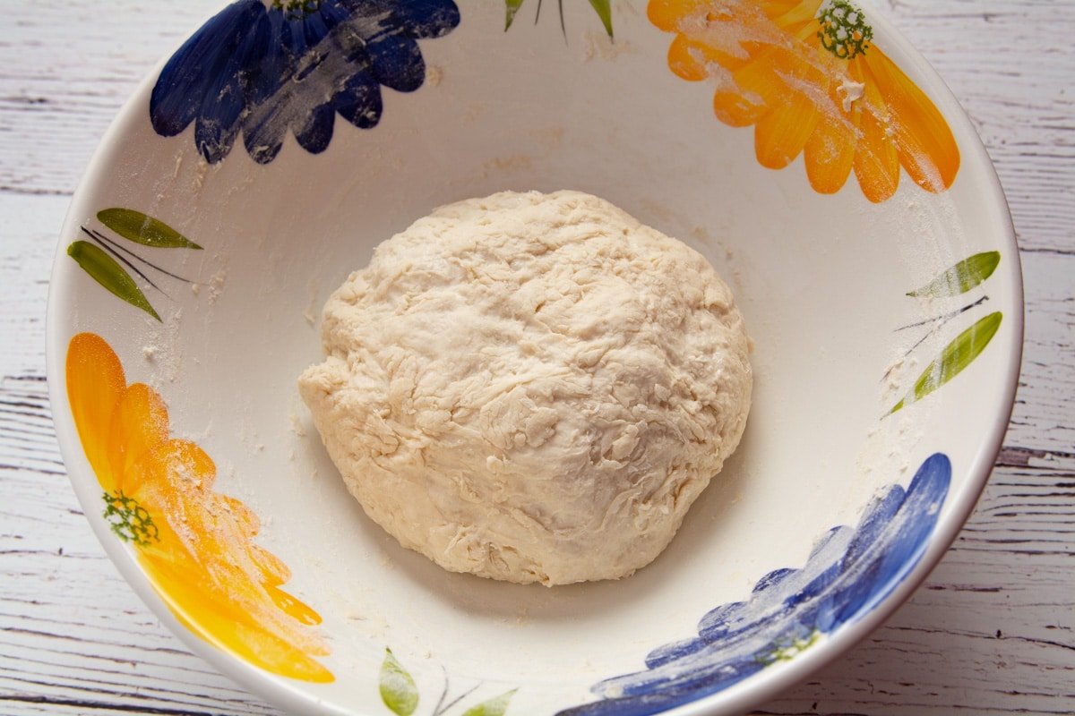 The dough after combining in a bowl