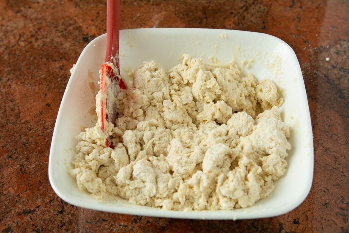 Biscuit dough after mixing