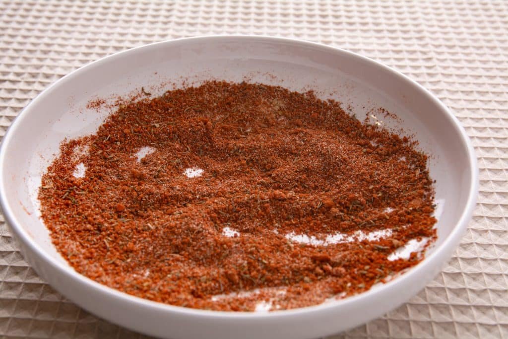 Finished BBQ rub in a bowl.