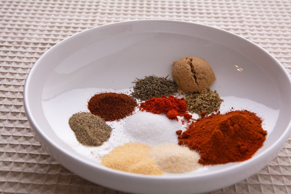 Dry rub ingredients in a bowl
